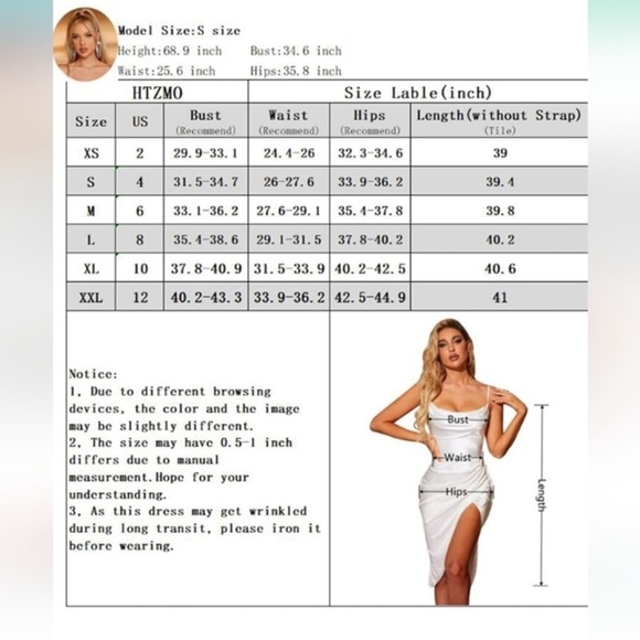 HTZMO NWT Satin Slip Dress Cowl Neck Backless Ruched Bodycon Sexy Club M… - Picture 8 of 14